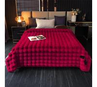 Couverture en Fausse Fourrure Douce, 80 x 90 Pouces, décorative, Confortable, en Peluche Longue et Duveteuse, réversible, épaisse et Chaude pour l'hiver - 12 LB.