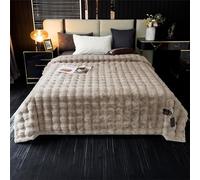 Couverture en Fausse Fourrure Douce, 80 x 90 Pouces, décorative, Confortable, en Peluche Longue et Duveteuse, réversible, épaisse et Chaude pour l'hiver - 12 LB.