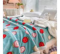 Couverture en fausse fourrure, Peluche décorative double face super douce et confortable, légère moelleuse, à rayures(O,200 * 230cm)