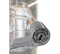 Couverture en fibre céramique et feuille d'aluminium double face, écran thermique ignifugé for déflecteur de poêle à granulés, cheminée, four, forge et gaine de ventilation(5-120x360cm)