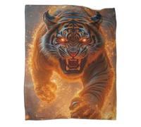 Couverture en Flanelle 3D pour Tigre Couverture Douillette Animaux en Microfibre Moelleuse pour Canapés,Draps, Chaleur Et Isolation, Camping pour Adolescents Et Adultes 60x80inch(150x200cm)