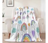 Couverture en Flanelle À Motif Minimalisme Lignes Nuages Plaid Polaire Flanelle Douce Et Chaude Rose pour Enfants, Adolescents, Adultes, Cadeau pour Amis Famille Canapé Lit, 130 x 150 cm