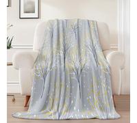 Couverture en Flanelle À Motif Minimalisme Plantes Arbres Plaid Polaire Flanelle Douce Et Chaude Gris pour Enfants, Adolescents, Adultes, Cadeau pour Amis Famille Canapé Lit, 150 x 200 cm