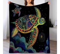 Couverture en Flanelle avec Couleur Tortue du Ciel - Polaire Moelleuse Voyage,Douce Et Chaude - Imprimé Créatures Fantastiques 3D pour Adolescents Et Adultes Room Decor,150X200Cm