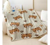 Couverture en flanelle avec imprimé animal de dessin animé, coloré et confortable pour enfants, parfaite pour apprendre les lettres et les animaux (05, 180 x 200 cm)