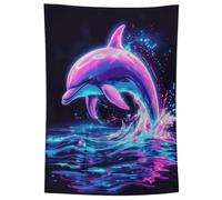 Couverture en Flanelle avec Imprimé Dauphin Plaid Polaire Moelleuse | Douce et Chaude Créature Marine Couverture de Canapé pour Adolescents et Adultes