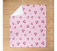 Couverture en flanelle avec nœud papillon de dessin animé pour enfants, couverture de lit rêveuse pour fille, coquette esthétique princesse Preppy pour filles et garçons, couverture pelucheuse rose