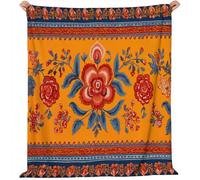 Couverture en Flanelle avec William Morris Floral Vintage Couverture Polaire Moelleuse, Jaune Moutarde Douce et Chaude de canapé pour Adolescents et Adultes 220 x 240 cm