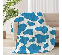 Couverture en flanelle douce à motif vache bleue pour décoration d'intérieur pour lit et canapé, convient à toutes les saisons - Couvertures confortables, légères et chaudes, pour enfants, 127 x 101,6