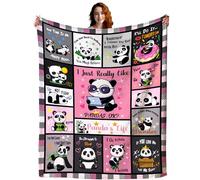 Couverture en flanelle douce en forme de panda pour lit, canapé, salon, cadeau de Noël, d'anniversaire pour femmes, adultes, enfants, filles, 127 x 101,6 cm