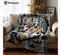 Couverture en flanelle douce et chaude à imprimé dessin animé One Piece Luffy pour enfants, chambre, canapé, lit, Noël, bureau, voiture 19675013
