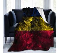 Couverture En Flanelle Douce Et Confortable, Motif Drapeau De Fumée Du Tchad, Lavable Pour Canapé-Lit