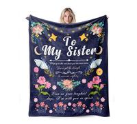 Couverture en flanelle douce et confortable pour sœur, 152,4 x 127,2 cm, pour anniversaire, Noël, Saint-Valentin, pour mes petites grandes sœurs (rétro)