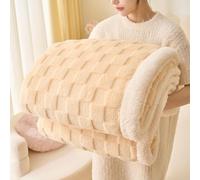 Couverture en Flanelle Douce et réversible, Plaid Moelleux et Douillet à Carreaux, décoration d'intérieur pour canapé, lit, Salon, Toutes Saisons, Gris, 150 x 200 cm