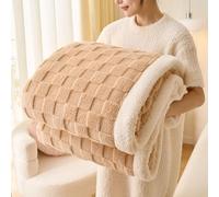 Couverture en Flanelle Douce et réversible, Plaid Moelleux et Douillet à Carreaux, décoration d'intérieur pour canapé, lit, Salon, Toutes Saisons, Gris, 150 x 200 cm