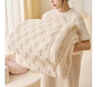 Couverture en Flanelle Douce et réversible, Plaid Moelleux et Douillet à Carreaux, décoration d'intérieur pour canapé, lit, Salon, Toutes Saisons, Gris, 150 x 200 cm