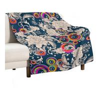 Couverture en flanelle douce, légère et chaude, motif floral multicolore, idéale pour toutes les saisons, pour lit, chaise, voiture, canapé, chambre à coucher, voyage, lavable en machine, 76 x 101 cm