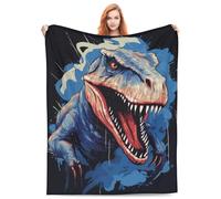Couverture en flanelle douce, pelucheuse et légère pour garçons, enfants - Jurasssic Tyrannosaure - Couverture décorative douce et légère pour toutes les saisons - 127 x 101,6 cm