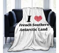 Couverture En Flanelle I Love French Southern Antarctique Land, Douce Et Confortable, Lavable Pour Canapé, Lit