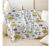 Couverture en flanelle imprimée amusante avec mathématiques, éducative, mignonne et confortable pour enfants et adolescents, lit ou canapé, 05,75 x 100 cm