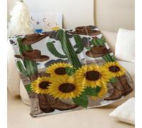 Couverture en flanelle imprimée cowboy occidental, couverture confortable pour enfants et adultes, 05,75 x 100 cm