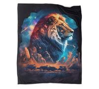 Couverture en Flanelle imprimée en 3D du Roi Lion de la Jungle, Douce et Chaude, pour lit, canapé et Enfants, Cadeau 150 x 200 cm