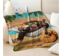 Couverture en flanelle imprimée gorille tropicale, super douce et confortable, pour canapé et lit, idéale pour décoration d'intérieur pour enfants et adultes (04, 180 x 200 cm)