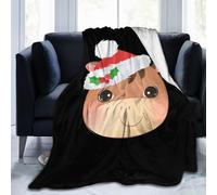 Couverture En Flanelle Imprimée Le Poney Portant Un Chapeau De Noël Couverture Douce Couverture Confortable Et Chaude Pour Lit Canapé Canapé