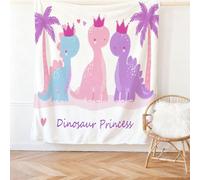 Couverture en Flanelle imprimée Minimalisme Lettres Forêt Dinosaures pour Femme Amoureux Meilleure Ami Famille, Violet Douce et Confortable Anti-Boulochage, pour canapé lit 140 x 180 cm