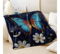 Couverture en flanelle imprimée papillon colorée, douce et confortable pour une ambiance rêveuse, idéale pour tous les âges, la maison, le voyage et la décoration de chambre (02, 200 x 200 cm)