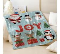 Couverture en flanelle imprimée paradis de pingouin de Noël coloré, jeté chaud et confortable pour canapé, décoration d'intérieur parfaite pour tous les âges (01, 100 x 150 cm)