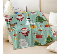 Couverture en flanelle imprimée paradis de pingouin de Noël coloré, jeté chaud et confortable pour canapé, décoration d'intérieur parfaite pour tous les âges (03,75 x 100 cm)