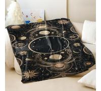 Couverture en flanelle imprimée sur le thème céleste - Couverture pour canapé et lit - Parfaite pour adultes et enfants - Décoration d'intérieur (02, 100 x 150 cm)