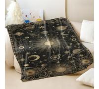 Couverture en flanelle imprimée sur le thème céleste - Couverture pour canapé et lit - Parfaite pour adultes et enfants - Décoration d'intérieur (01, 130 x 150 cm)