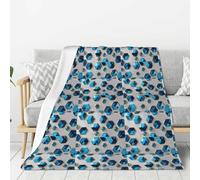 Couverture en flanelle légère et chaude avec motifs hexagonaux et diamants bleus pour canapé, lit, camping, différentes tailles