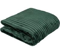 Euromat Couverture en flanelle microfibre - Couvre-lit à rayures - 150 x 200 cm - Vert