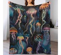 Couverture en Flanelle Motif Animaux Marins fantastiques, Douce, légère, Confortable et Chaude, Motif méduses, idéale pour Les Voyages, 76,2 x 101,6 cm