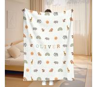 Couverture en flanelle personnalisée avec nom, imprimée avec nom de famille, animal de compagnie, couple, couverture douce pour lit, canapé, salon, extérieur, plage, camping, cadeau pour amis, parents
