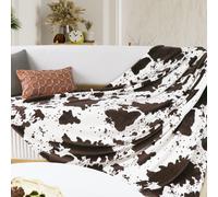 Couverture en flanelle polaire à imprimé vache marron, douce, chaude et légère, pour père, mère, papa, maman, fille, amis, famille