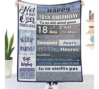 Couverture en Flanelle pour 18e Anniversaire pour Elle, Cadeaux d'anniversaire pour Femmes Hommes Qui Ont 18 Ans, Couverture d'anniversaire en Flanelle pour Femmes Hommes, Meilleurs Amis, Bestie