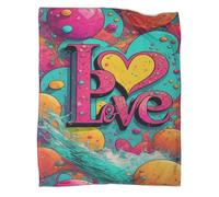 Couverture en Flanelle pour Amour Couverture Douillette Pop Art en Microfibre Moelleuse pour Canapés,Draps, Chaleur Et Isolation, Camping pour Enfants Et Adultes 60x80inch(150x200cm)