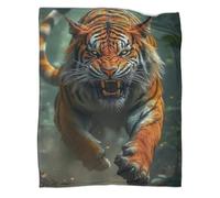 Couverture En Flanelle Pour Tigre Plaid Couverture Lit Animaux En Microfibre Confortable Et Respirante Pour Canapés,Draps, Chaleur Et Isolation, Camping Pour Adolescents Et Adultes 60x80inch(150x200cm