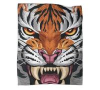 Couverture en Flanelle pour Tigre Plaid Couverture Lit Animaux en Microfibre Confortable Et Respirante pour Canapés,Draps, Chaleur Et Isolation, Camping pour Enfants Et Adultes 40x50inch(100x130cm)
