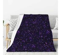 Couverture en Flanelle Super Douce à Paillettes Violet améthyste foncé, épaisse et Confortable, pour canapé, 203 x 152 cm