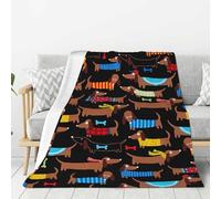 Couverture en Flanelle Super Douce et épaisse avec imprimé teckels « J'aime Mon Chien », Confortable et Douillet, 203 x 152 cm