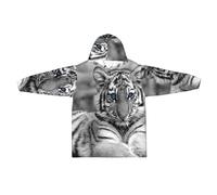 Couverture En Flanelle, Sweat-Shirt Couverture, Sweat-Shirts À Capuche En Polaire Pour Enfants, Sweat-Shirts À Capuche Surdimensionnés Pour Enfants Motif Tigre Blanc
