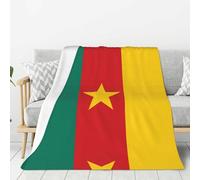 Couverture en flanelle tendance avec drapeau du Cameroun, 201 x 152 cm, confortable, douce et chaude, pour canapé ou chambre à coucher