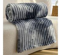 Couverture en Flanelle Tie-dye, Couverture de Sieste Paresseuse, Peut Être Recouverte ou Étalée, Universelle Tout au Long de L'année, Chaude et Confortable(Gray,S)