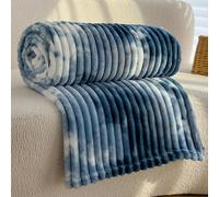 Couverture en Flanelle Tie-dye, Couverture de Sieste Paresseuse, Peut Être Recouverte ou Étalée, Universelle Tout au Long de L'année, Chaude et Confortable(Blue 2,S)