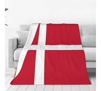 Couverture en flanelle ultra douce avec drapeau danois - Une couverture pour la maison, les voyages et l'extérieur - 127 x 101,6 cm